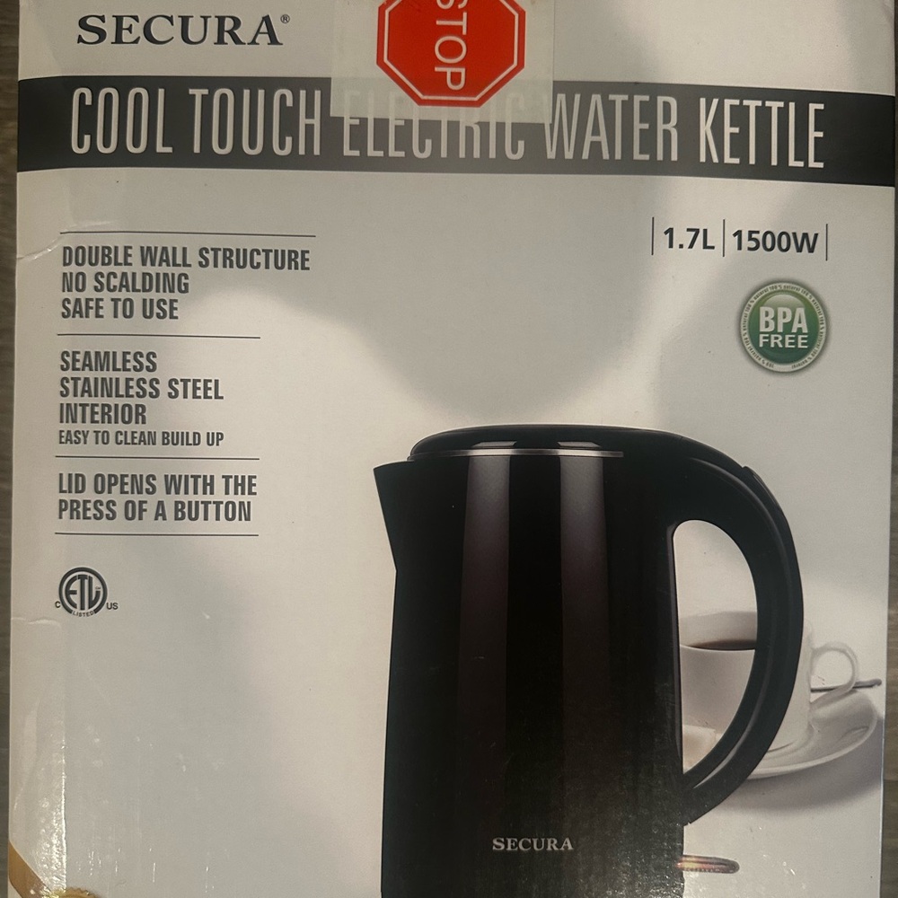 Secura Black Electric Water Kettle